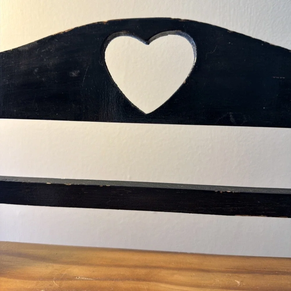Small Wooden Shelf Heart Cutout Cottagecore 12x11